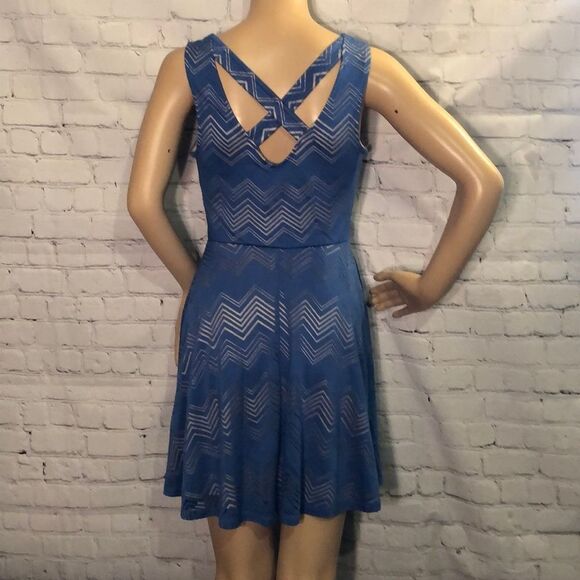 Candie’s Fit & Flare Two Layer A-line Blue Dress Medium M - Picture 6 of 10
